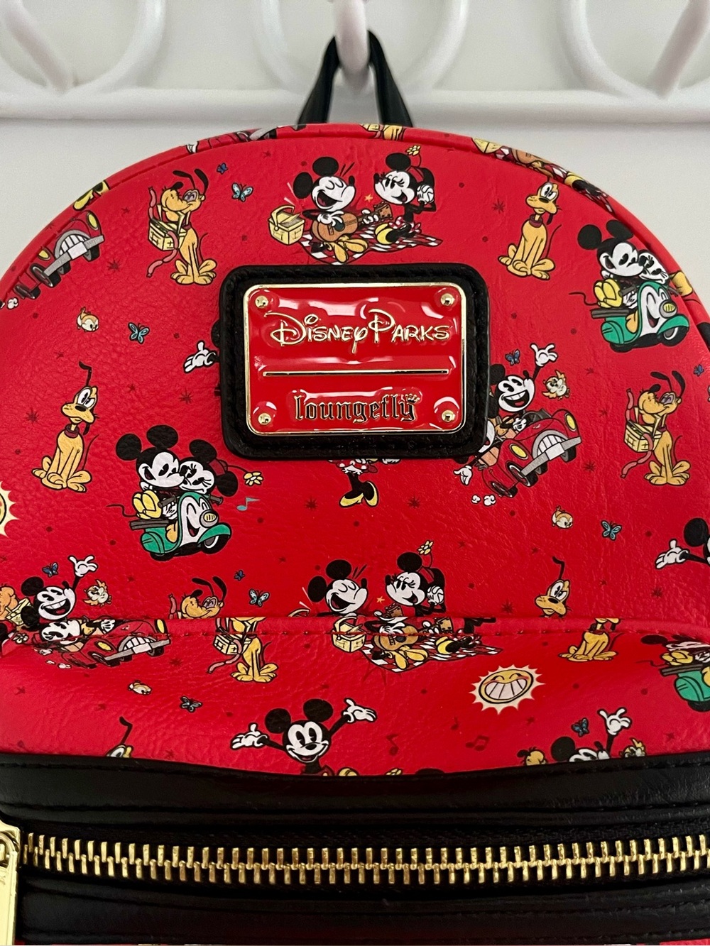 Loungefly Mickey, Minnie and Pluto Mini Backpack - Picture 8 of 12